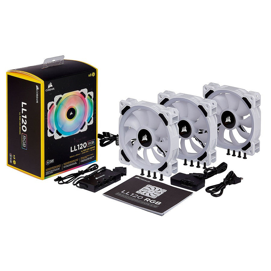 Corsair LL120 Triple Pack RGB - 120MM PWM Blanc prix maroc- Smartmarket.ma