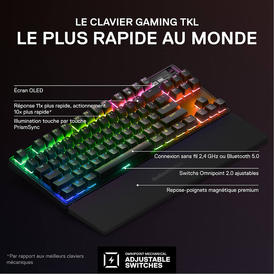 SteelSeries Apex Pro TKL Wireless 2023 - SteelSeries OmniPoint 2.0 prix maroc- Smartmarket.ma