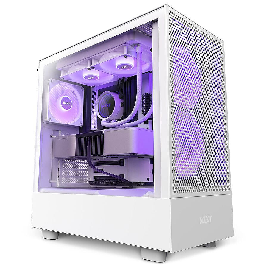 NZXT H5 Flow RGB - Blanc prix maroc- Smartmarket.ma