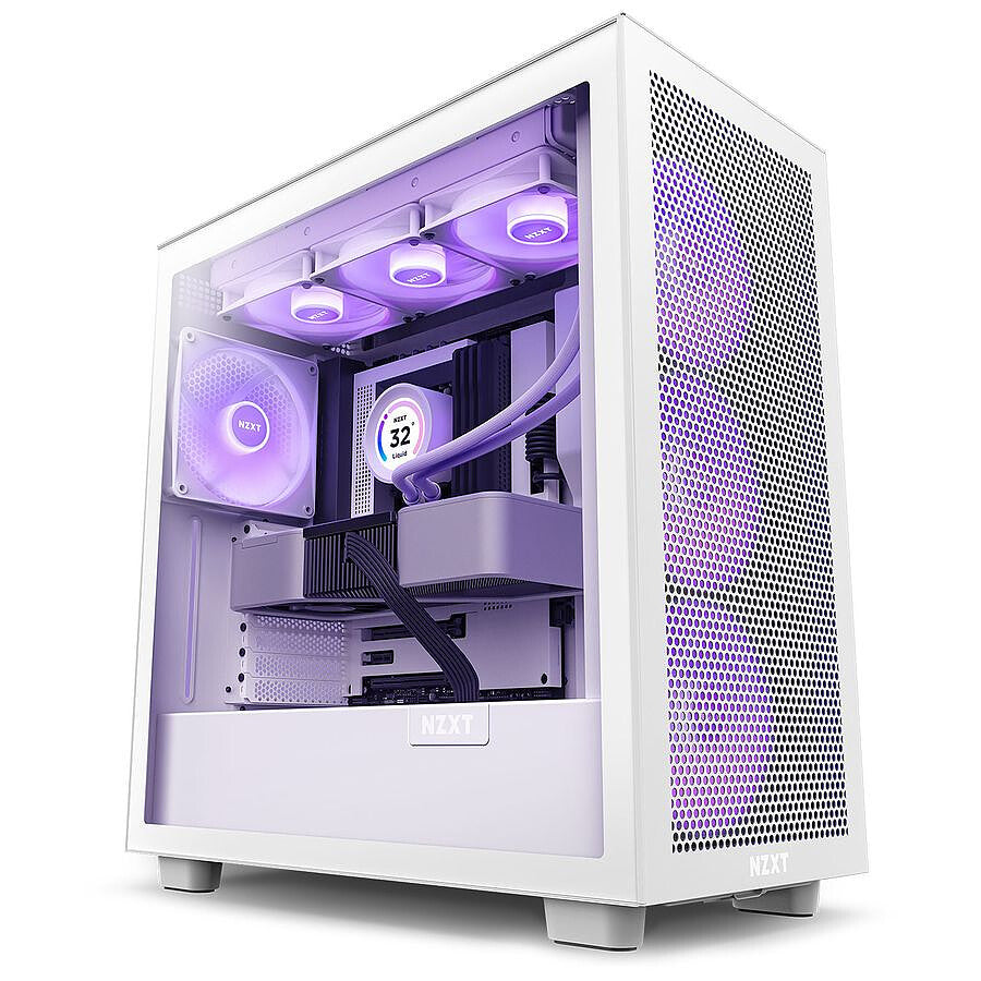 NZXT H7 Flow RGB - Blanc prix maroc- Smartmarket.ma