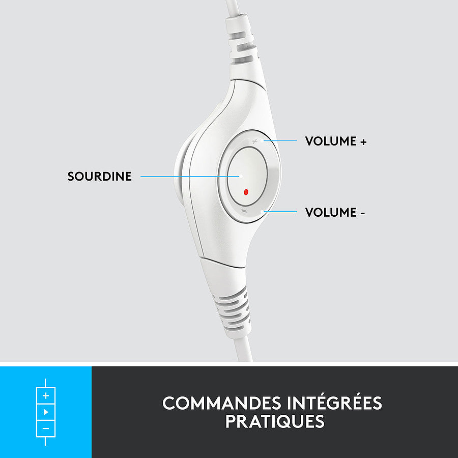 Logitech USB Headset H390 - Blanc cassé prix maroc- Smartmarket.ma