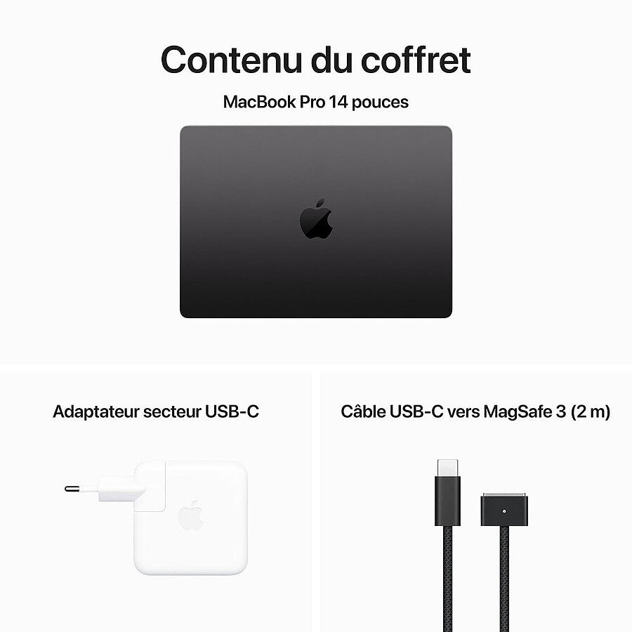 Macbook Apple MacBook Pro M3 Pro 14" Noir sidéral 18Go/1 To (MRX43FN/A-QWERTZ-CH) - Maroc