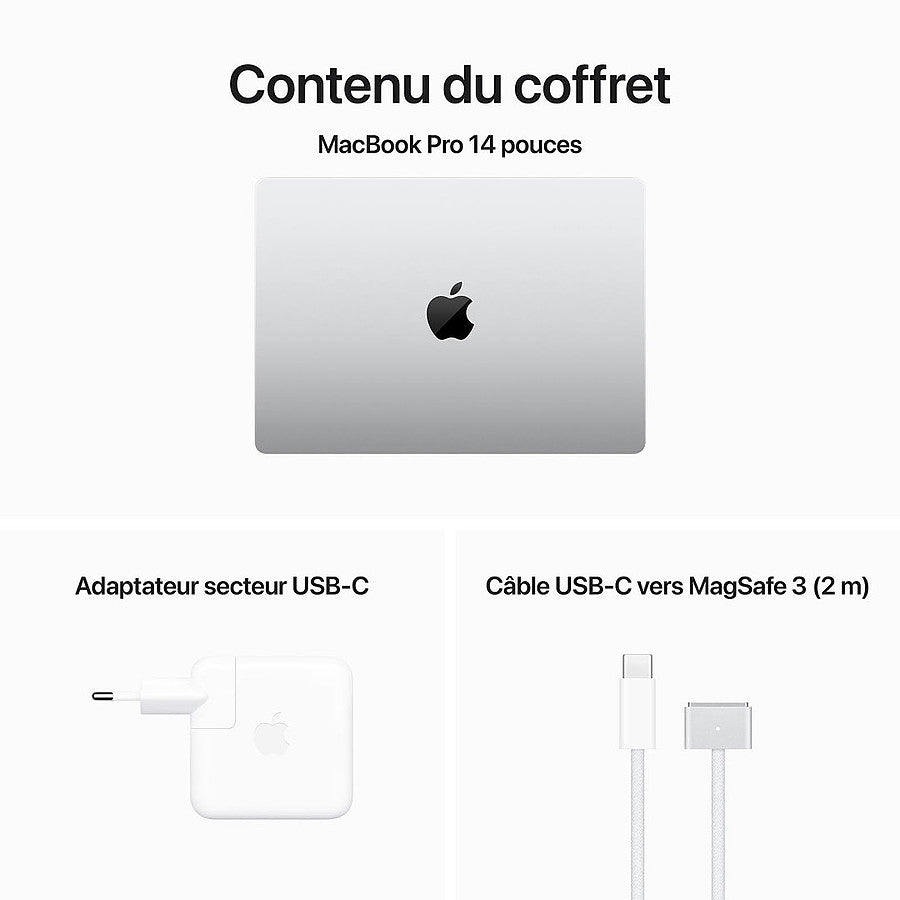 Macbook Apple MacBook Pro M3 14" Argent 8Go/1 To (MR7K3FN/A) - Maroc