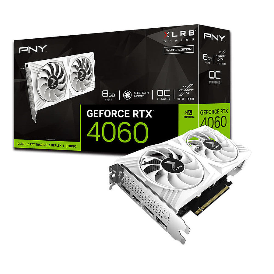 PNY GeForce RTX 4060 XLR8 VERTO White prix maroc- Smartmarket.ma