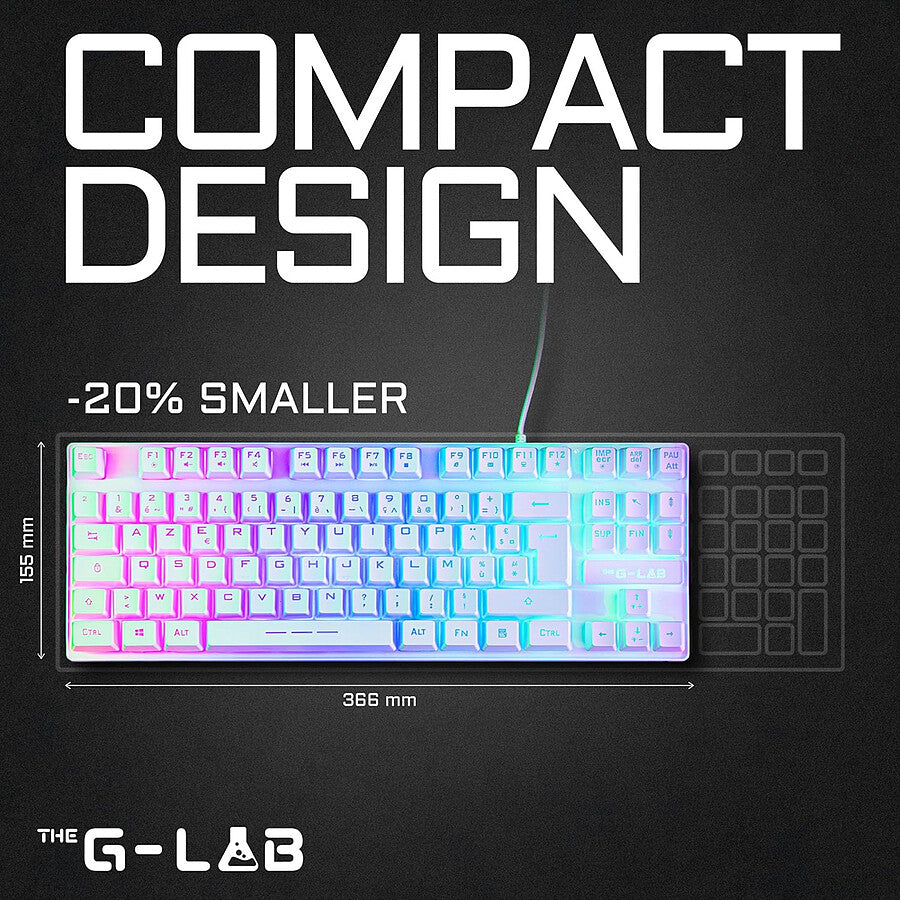 The G-Lab Keyz Caesium TKL - Blanc prix maroc- Smartmarket.ma