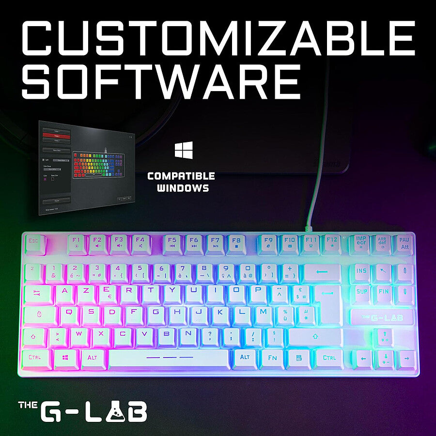 The G-Lab Keyz Caesium TKL - Blanc prix maroc- Smartmarket.ma