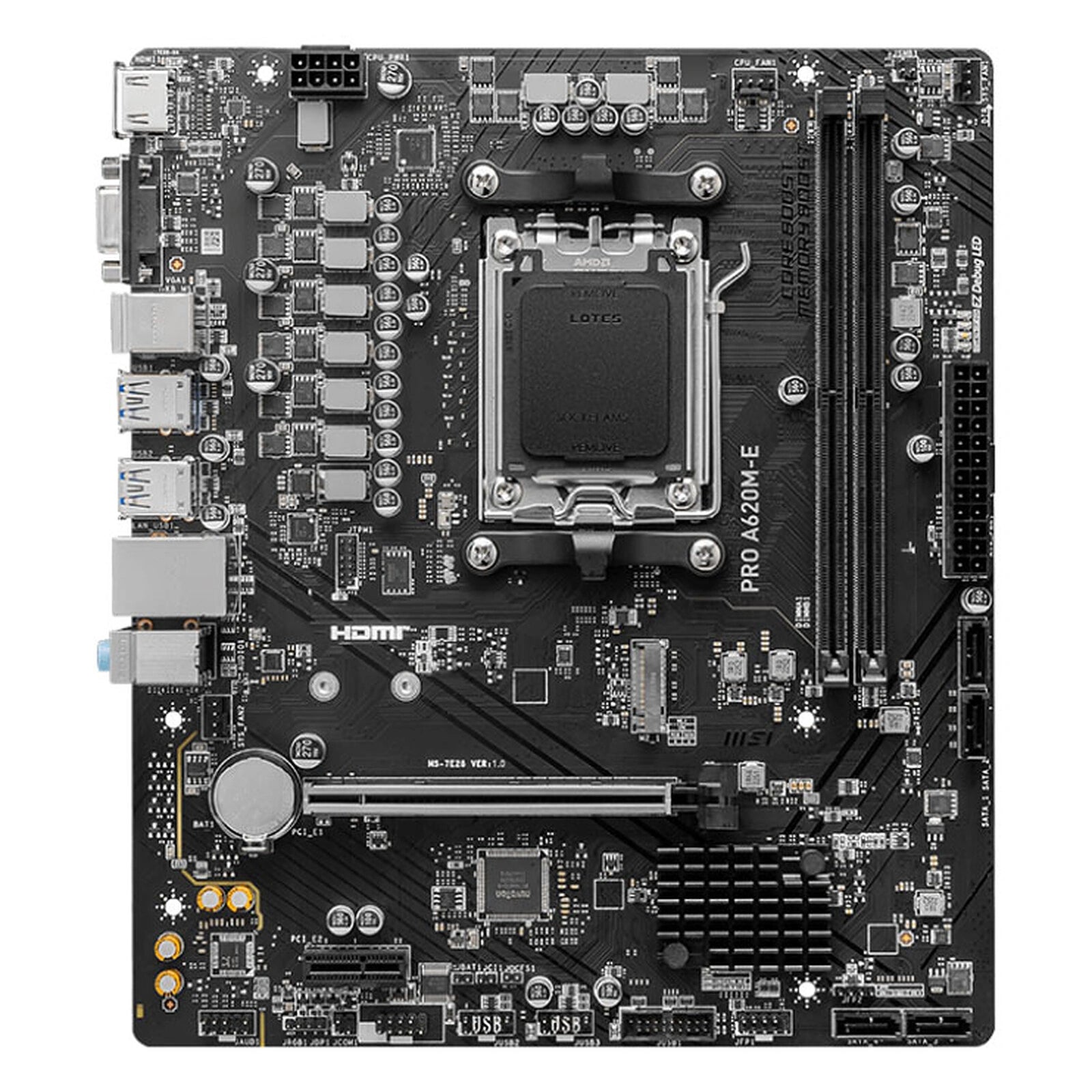 MSI PRO A620M-E vue dessus upper view