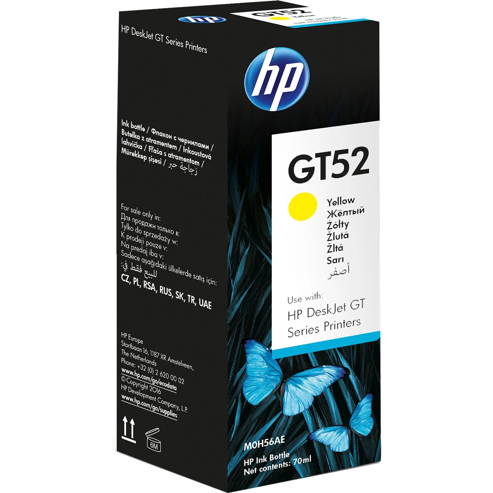 HP GT52 Bouteille D'encre Jaune (M0H56AE) prix maroc- Smartmarket.ma