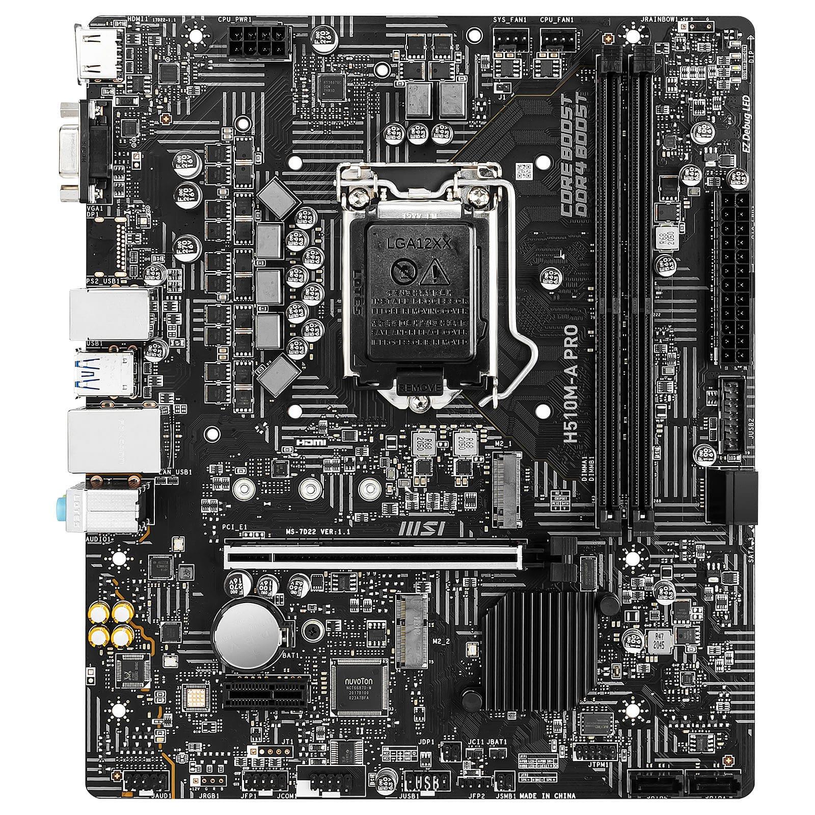 MSI H510M-A PRO top