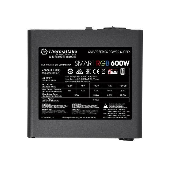 Thermaltake Smart RGB 600W back (4711246870468) Prix Maroc - smartmarket.ma