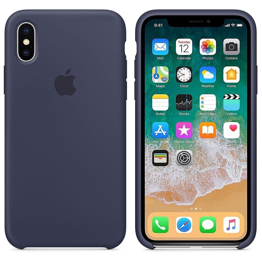 Apple Coque silicone (bleu nuit) - iPhone X prix maroc- Smartmarket.ma
