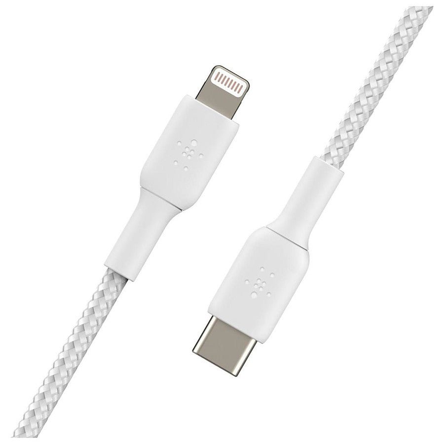 MN0005711658_1 Câble à gaine tressée USB-C vers Lightning MFI (blanc) - 2 m prix maroc- Smartmarket.ma