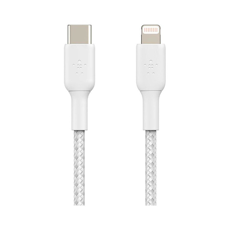 MN0005711660_1 Câble à gaine tressée USB-C vers Lightning MFI (blanc) - 2 m prix maroc- Smartmarket.ma