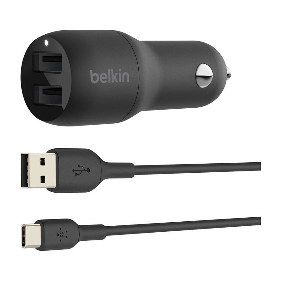 MN0005711824_1 Belkin chargeur voiture double - USB A - 24W + Câble USB-A vers USB-C (1 m) prix maroc- Smartmarket.ma