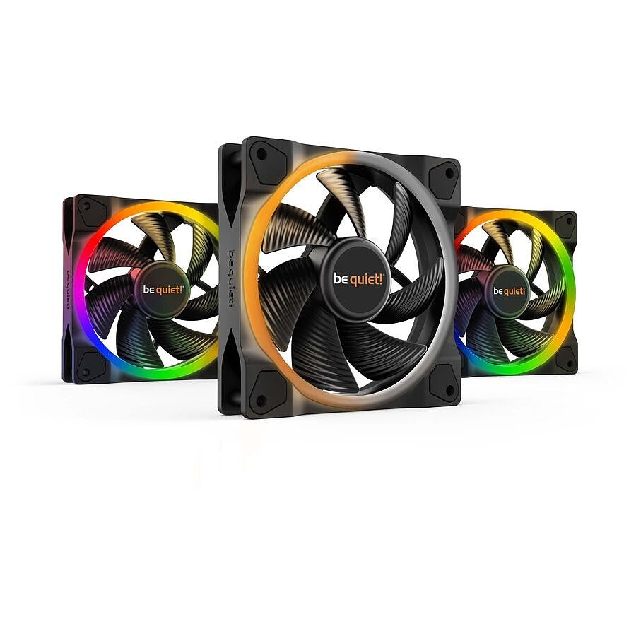 MN0005950121 be quiet! Light Wings 120 mm PWM ARGB - Pack de 3 prix maroc- Smartmarket.ma