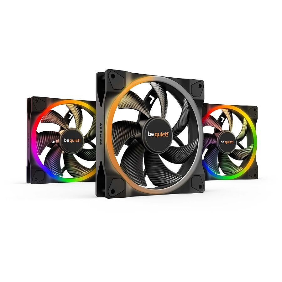 MN0005950133 be quiet! Light Wings 140 mm PWM ARGB - Pack de 3 prix maroc- Smartmarket.ma