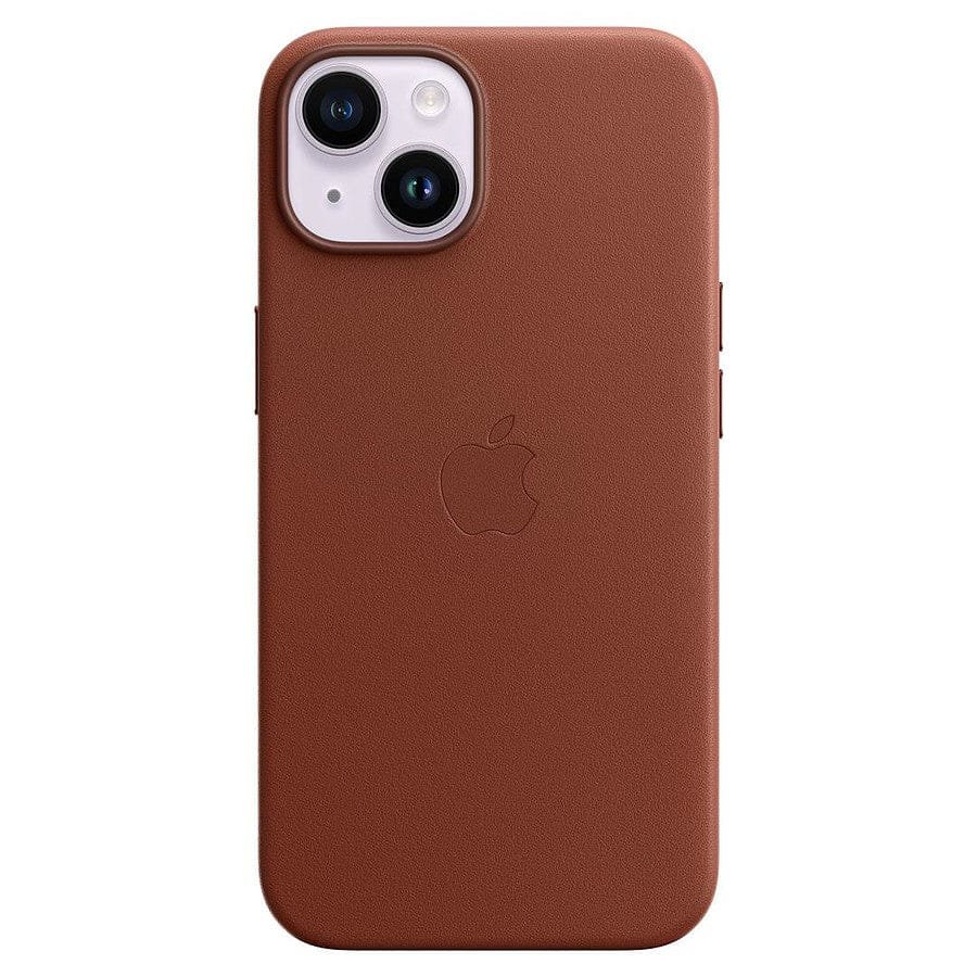MN0005978727 Apple Coque en cuir avec MagSafe pour iPhone 14 - Terre de Sienne prix maroc- Smartmarket.ma