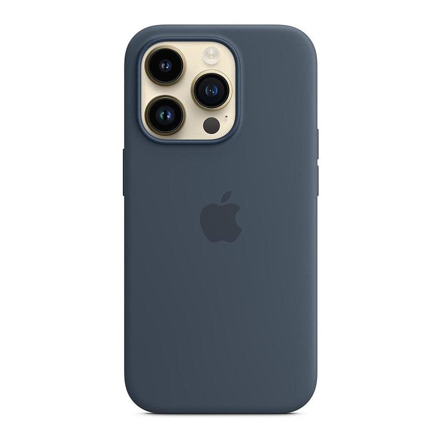 MN0005978916 Apple Coque en silicone avec MagSafe pour iPhone 14 Pro - Bleu orage prix maroc- Smartmarket.ma
