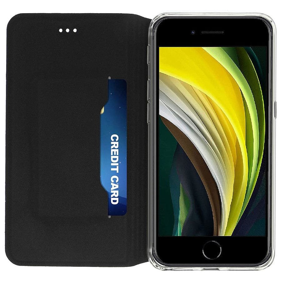 MN0005996767 Akashi Etui Folio Porte Carte Noir iPhone SE 2022 / 8 / 7 prix maroc- Smartmarket.ma