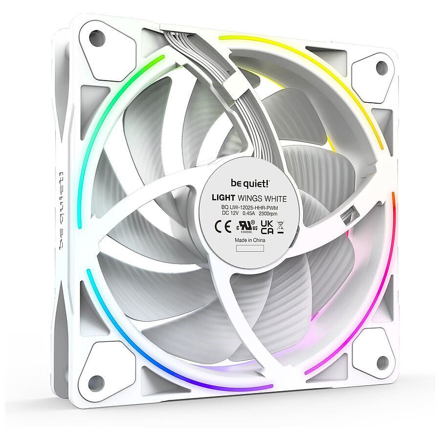 MN0006031005 be quiet! Light Wings 120 mm PWM High Speed ARGB - Pack de 3 (Blanc) prix maroc- Smartmarket.ma