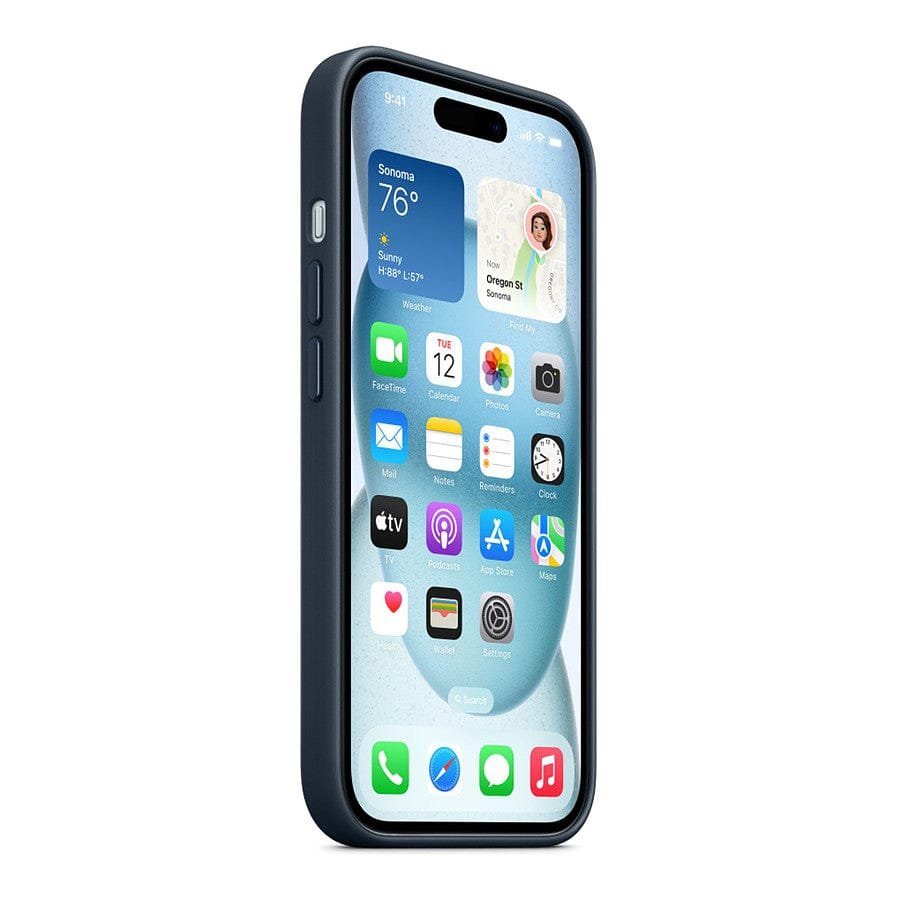 MN0006067449 Apple Coque en tissage fin avec MagSafe pour iPhone 15 Plus - Bleu Pacifique prix maroc- Smartmarket.ma