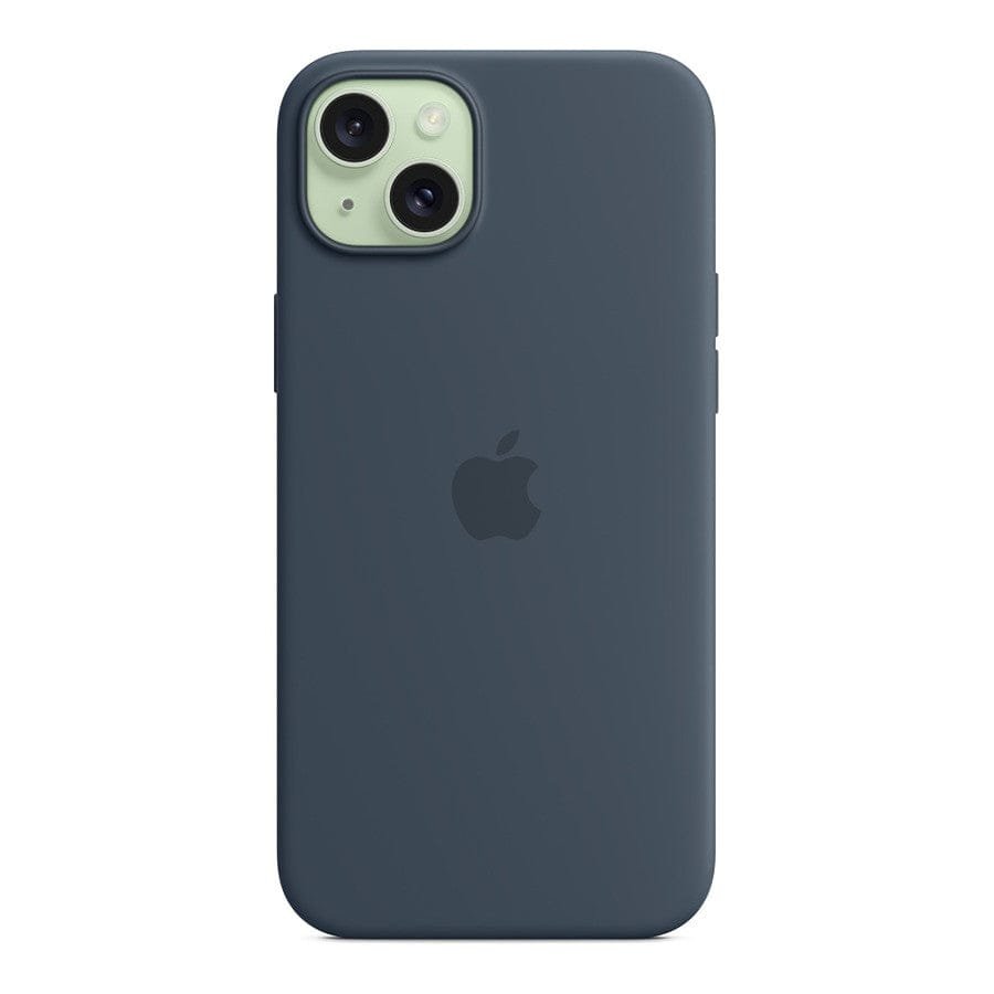 MN0006067686 Apple Coque en silicone avec MagSafe pour iPhone 15 Plus - Bleu orage prix maroc- Smartmarket.ma