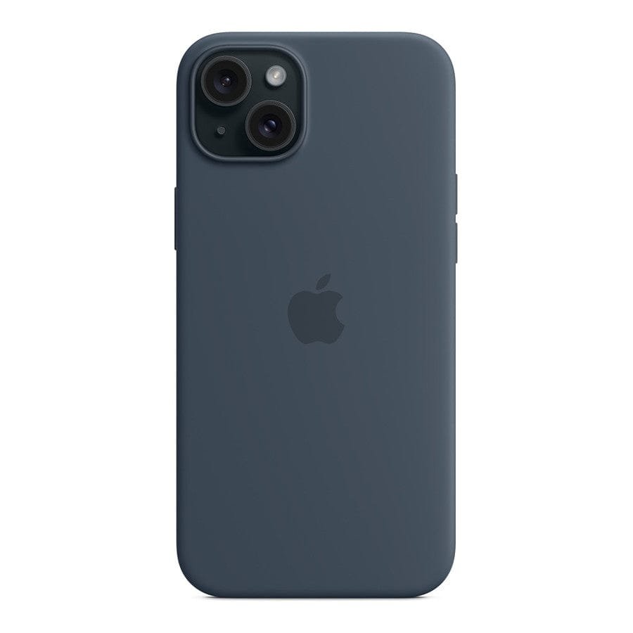 MN0006067687 Apple Coque en silicone avec MagSafe pour iPhone 15 Plus - Bleu orage prix maroc- Smartmarket.ma