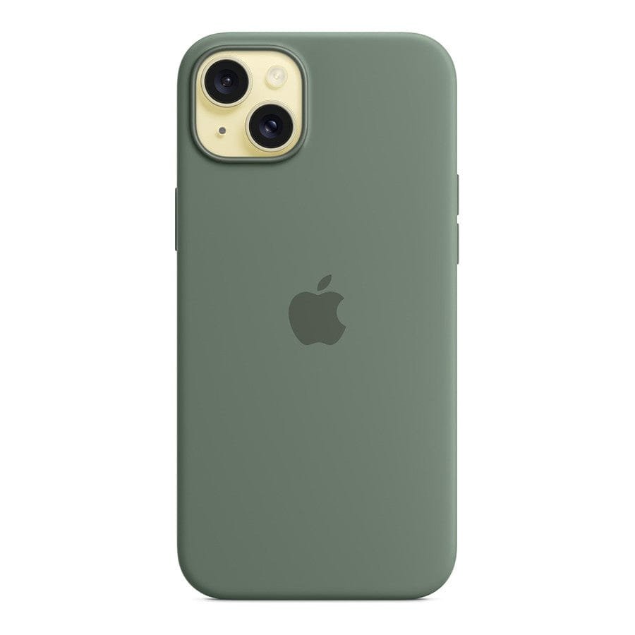 MN0006067696 Apple Coque en silicone avec MagSafe pour iPhone 15 Plus - Cyprès prix maroc- Smartmarket.ma