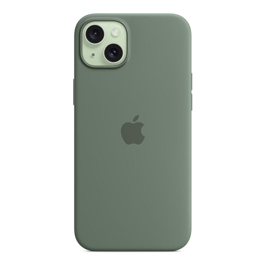MN0006067697 Apple Coque en silicone avec MagSafe pour iPhone 15 Plus - Cyprès prix maroc- Smartmarket.ma