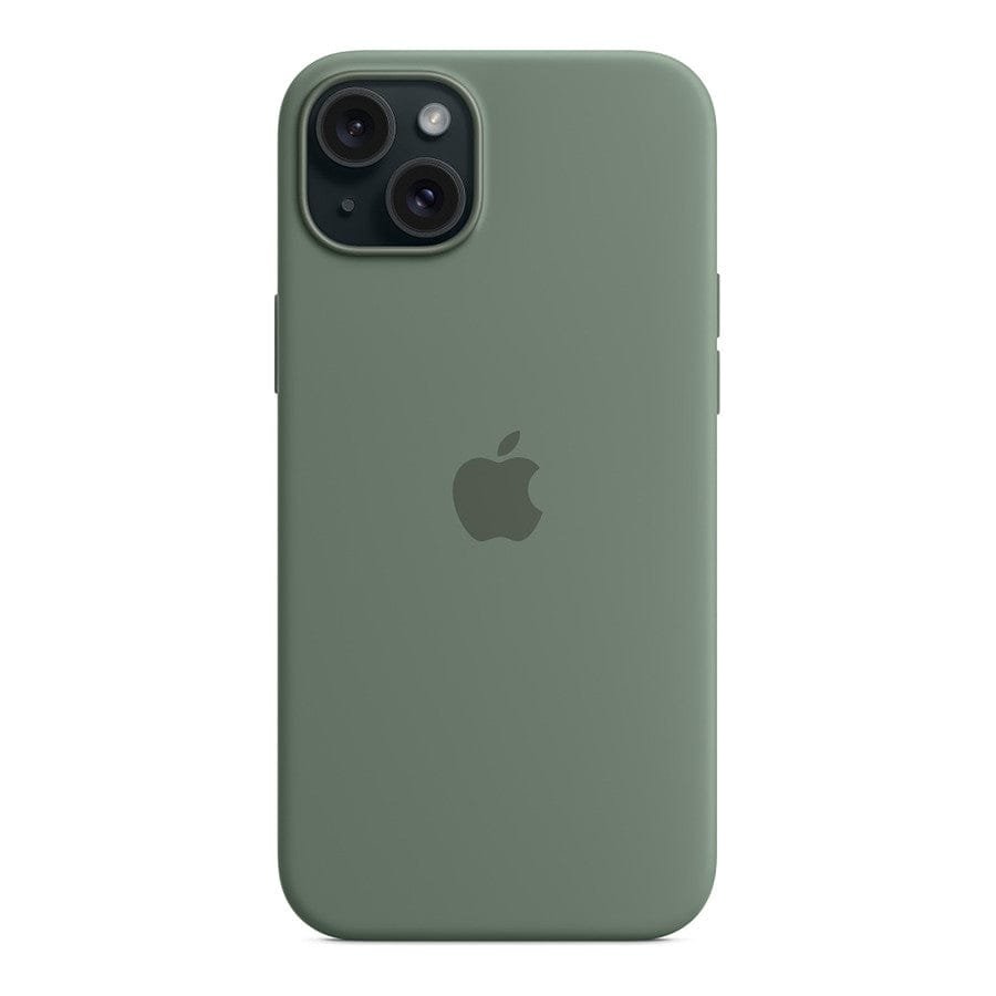 MN0006067698 Apple Coque en silicone avec MagSafe pour iPhone 15 Plus - Cyprès prix maroc- Smartmarket.ma
