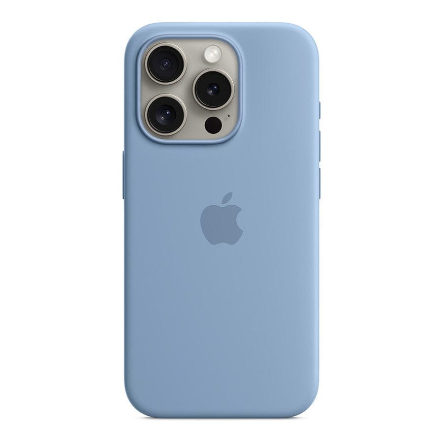 MN0006067745 Apple Coque en silicone avec MagSafe pour iPhone 15 Pro - Bleu d'hiver prix maroc- Smartmarket.ma