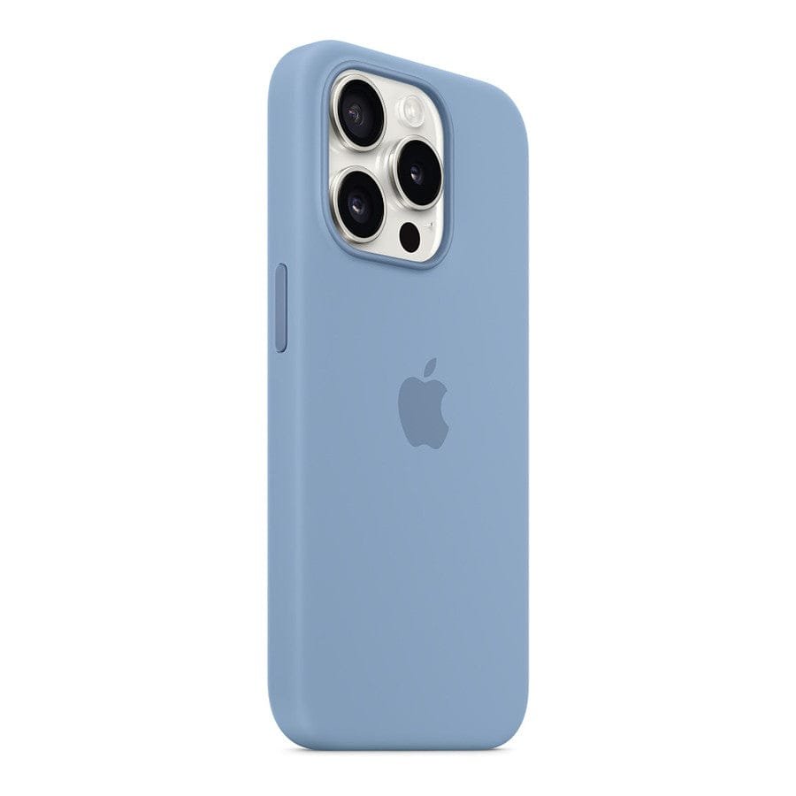 MN0006067751 Apple Coque en silicone avec MagSafe pour iPhone 15 Pro - Bleu d'hiver prix maroc- Smartmarket.ma