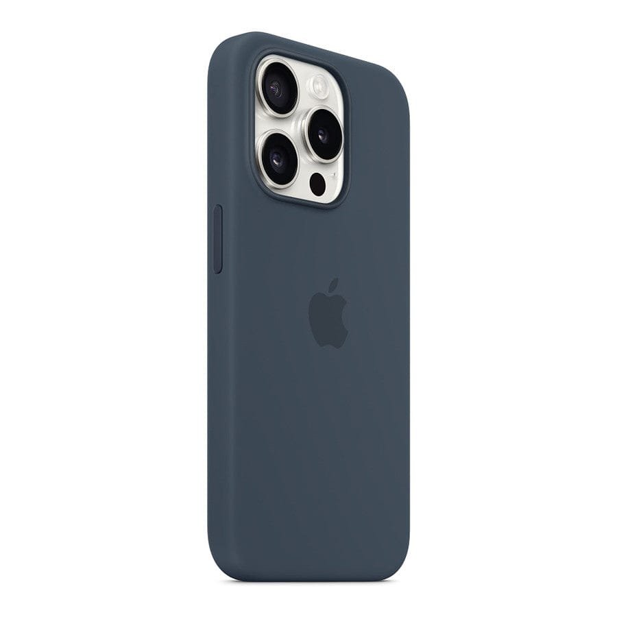 MN0006067759 Apple Coque en silicone avec MagSafe pour iPhone 15 Pro - Bleu orage prix maroc- Smartmarket.ma