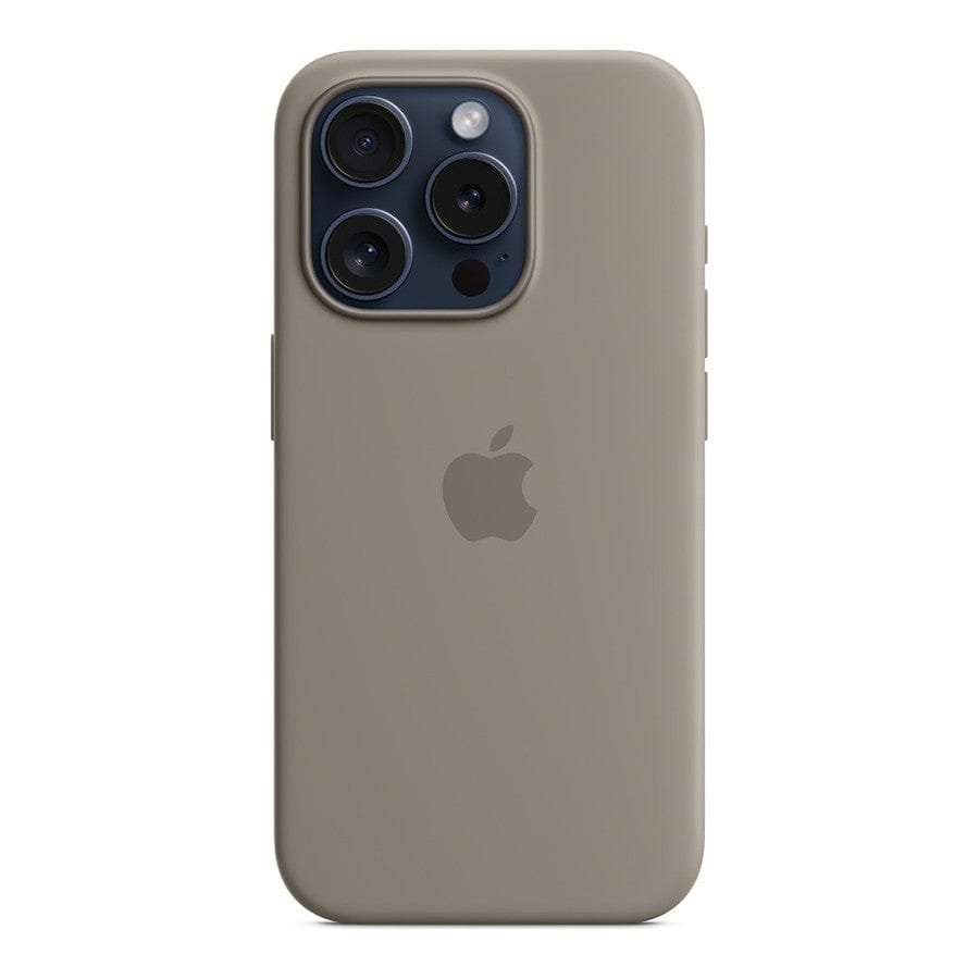 Apple Coque en silicone avec MagSafe pour iPhone 15 Pro - Argile prix maroc- Smartmarket.ma
