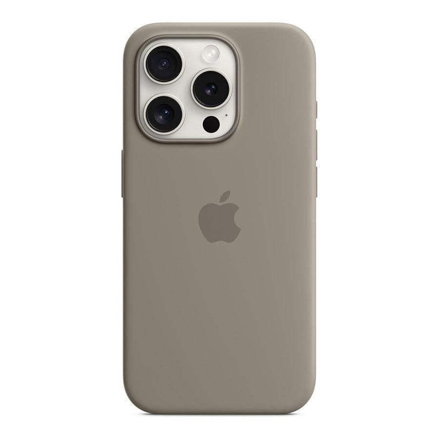 MN0006067763 Apple Coque en silicone avec MagSafe pour iPhone 15 Pro - Argile prix maroc- Smartmarket.ma