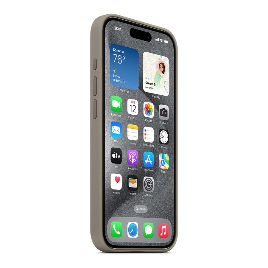 MN0006067766 Apple Coque en silicone avec MagSafe pour iPhone 15 Pro - Argile prix maroc- Smartmarket.ma