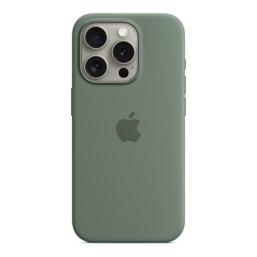 MN0006067767 Apple Coque en silicone avec MagSafe pour iPhone 15 Pro - Cyprès prix maroc- Smartmarket.ma