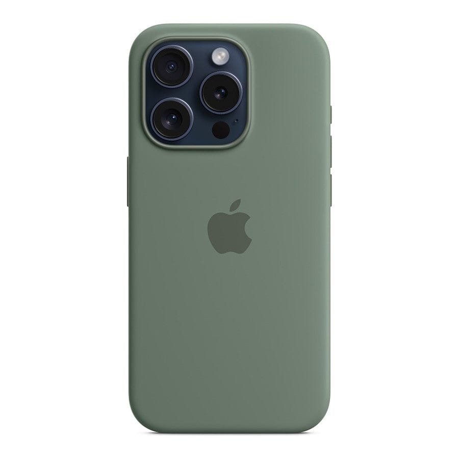 Apple Coque en silicone avec MagSafe pour iPhone 15 Pro - Cyprès prix maroc- Smartmarket.ma