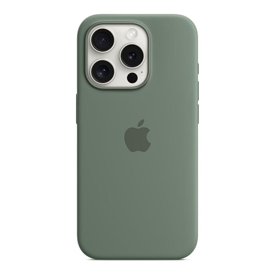 MN0006067769 Apple Coque en silicone avec MagSafe pour iPhone 15 Pro - Cyprès prix maroc- Smartmarket.ma