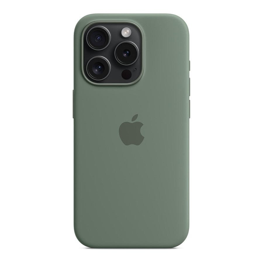 MN0006067770 Apple Coque en silicone avec MagSafe pour iPhone 15 Pro - Cyprès prix maroc- Smartmarket.ma