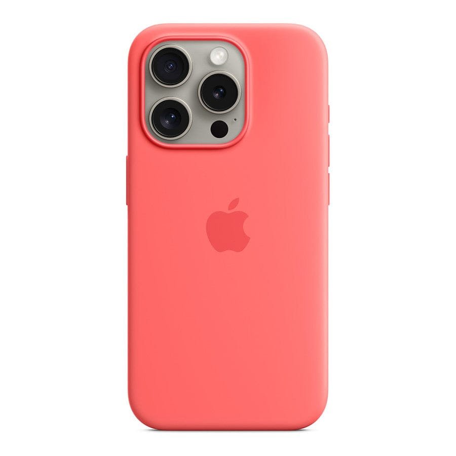 MN0006067774 Apple Coque en silicone avec MagSafe pour iPhone 15 Pro - Goyave prix maroc- Smartmarket.ma