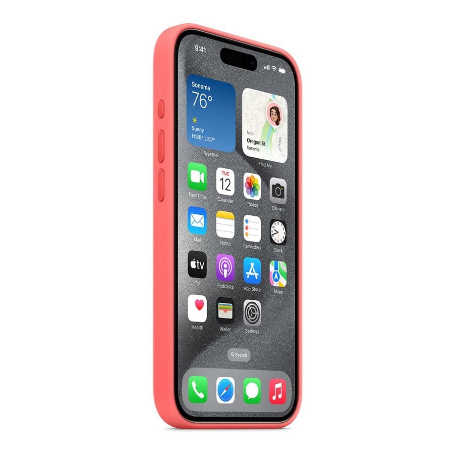 MN0006067779 Apple Coque en silicone avec MagSafe pour iPhone 15 Pro - Goyave prix maroc- Smartmarket.ma