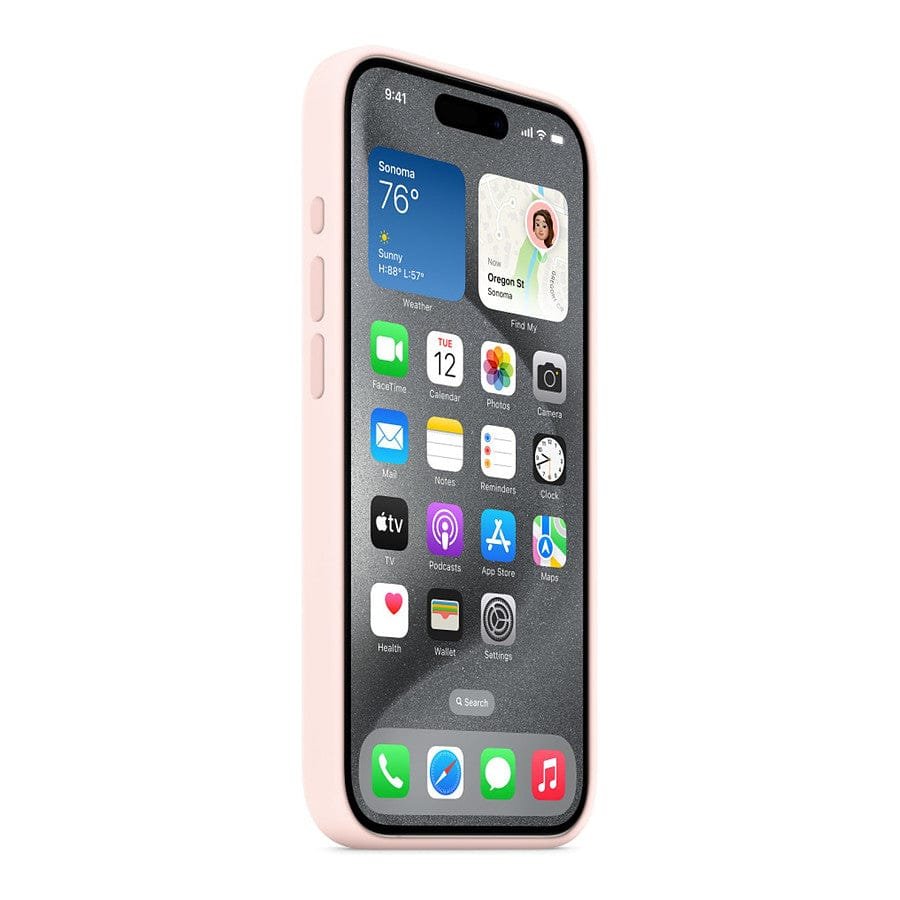 MN0006067800 Apple Coque en silicone avec MagSafe pour iPhone 15 Pro - Rose pâle prix maroc- Smartmarket.ma