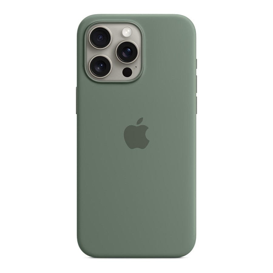 MN0006067825 Apple Coque en silicone avec MagSafe pour iPhone 15 Pro Max - Cyprès prix maroc- Smartmarket.ma