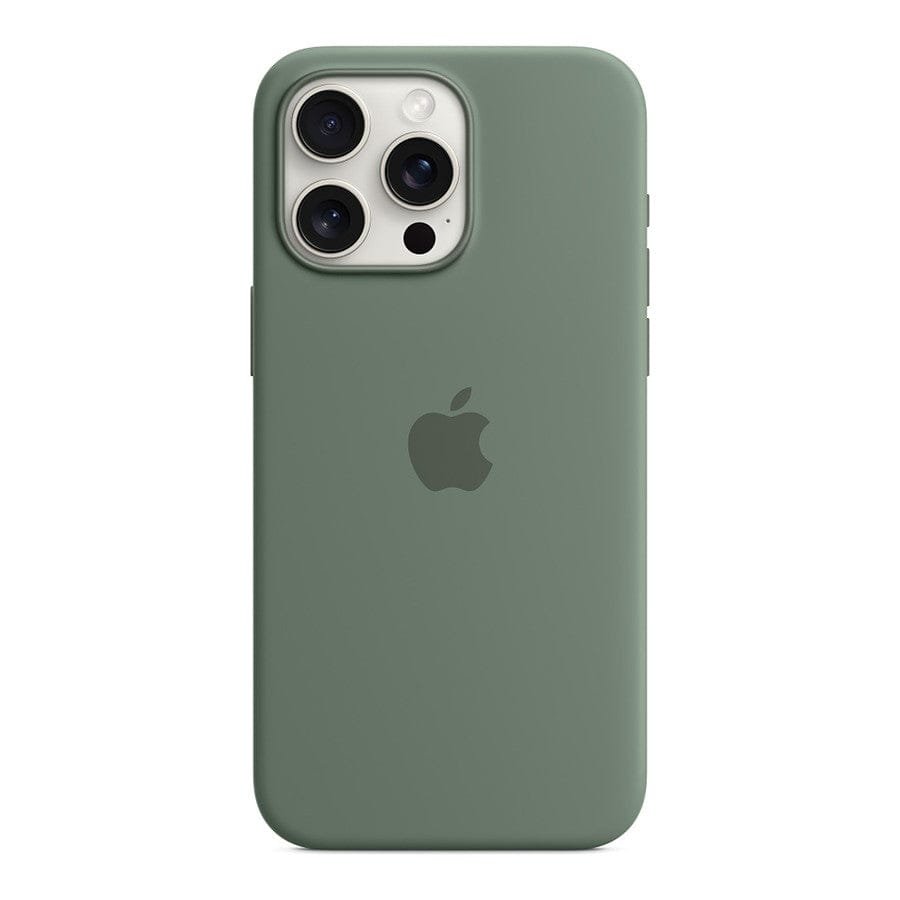 MN0006067827 Apple Coque en silicone avec MagSafe pour iPhone 15 Pro Max - Cyprès prix maroc- Smartmarket.ma