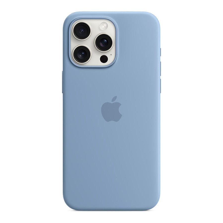 MN0006067851 Apple Coque en silicone avec MagSafe pour iPhone 15 Pro Max - Bleu d'hiver prix maroc- Smartmarket.ma
