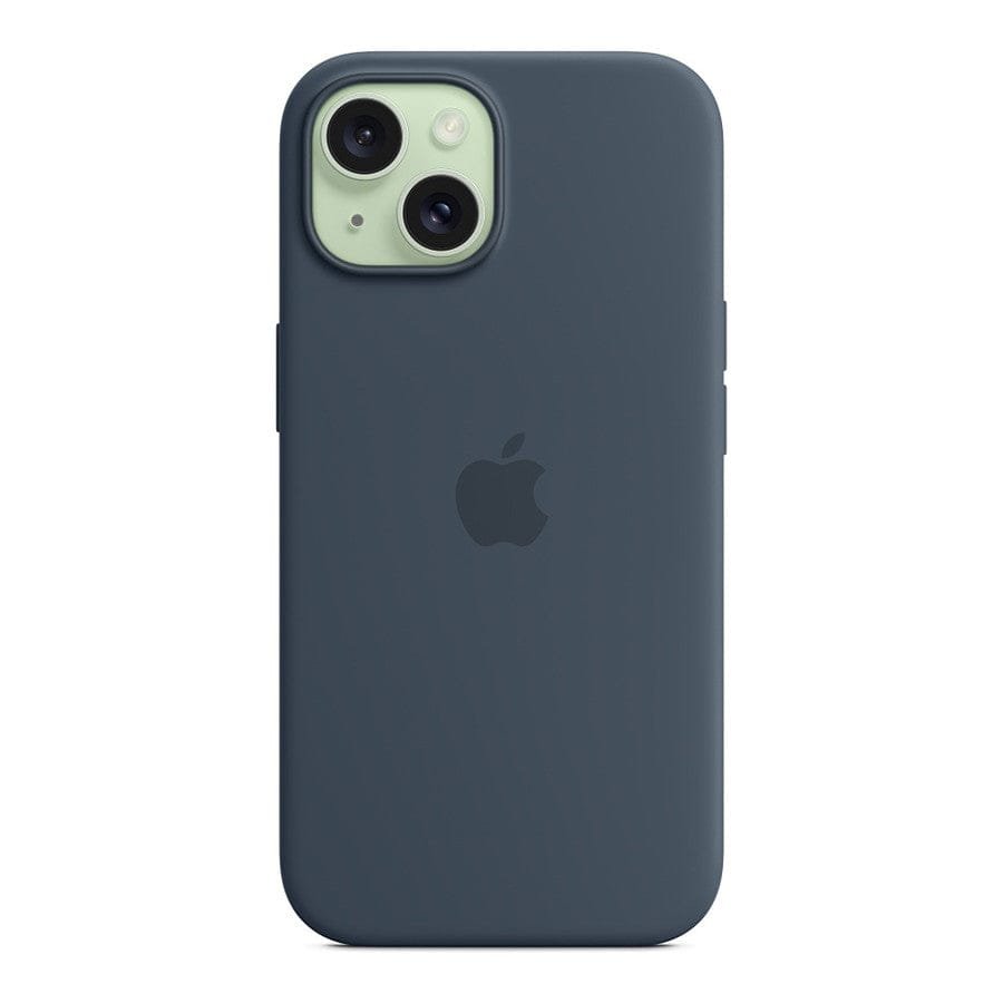 MN0006067886 Apple Coque en silicone avec MagSafe pour iPhone 15 - Bleu orage prix maroc- Smartmarket.ma