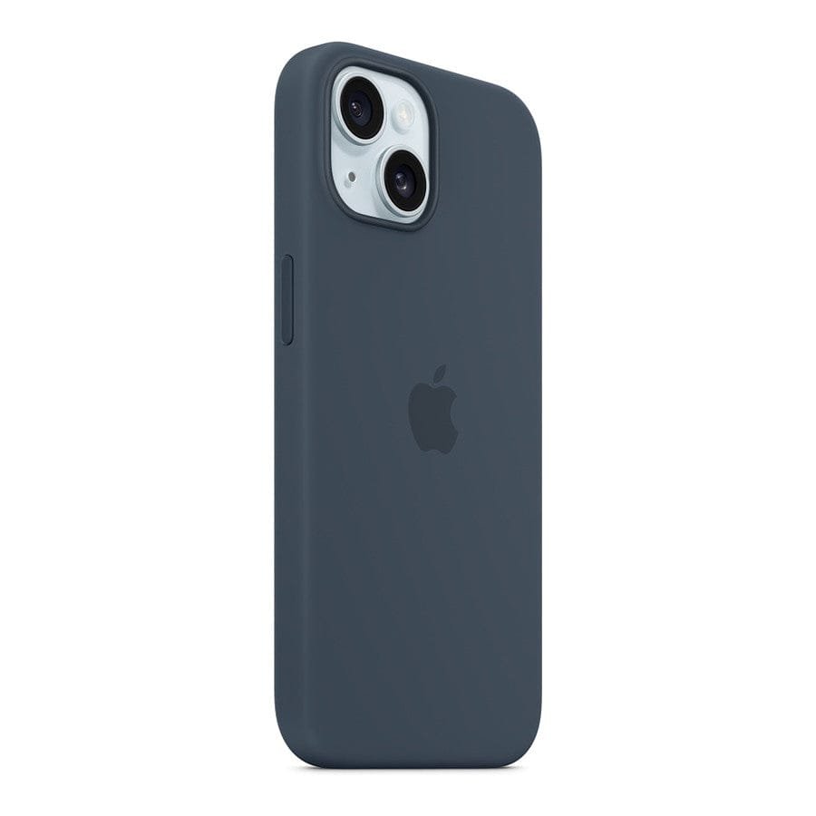 MN0006067888 Apple Coque en silicone avec MagSafe pour iPhone 15 - Bleu orage prix maroc- Smartmarket.ma
