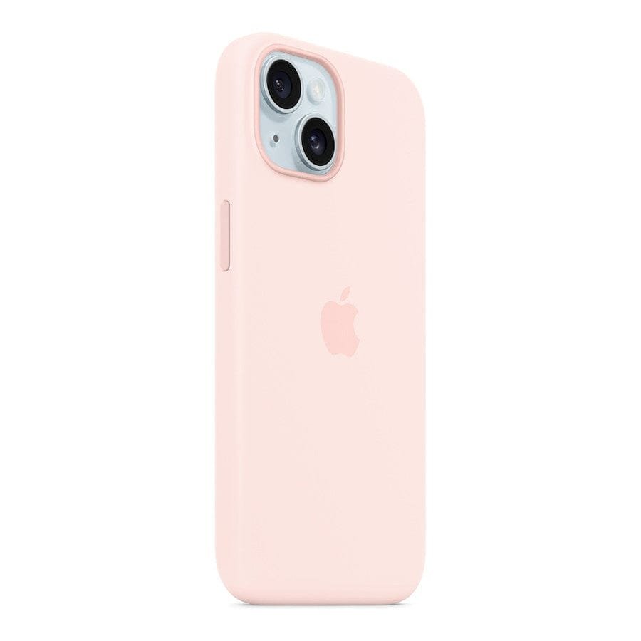 MN0006067939 Apple Coque en silicone avec MagSafe pour iPhone 15 - Rose pâle prix maroc- Smartmarket.ma