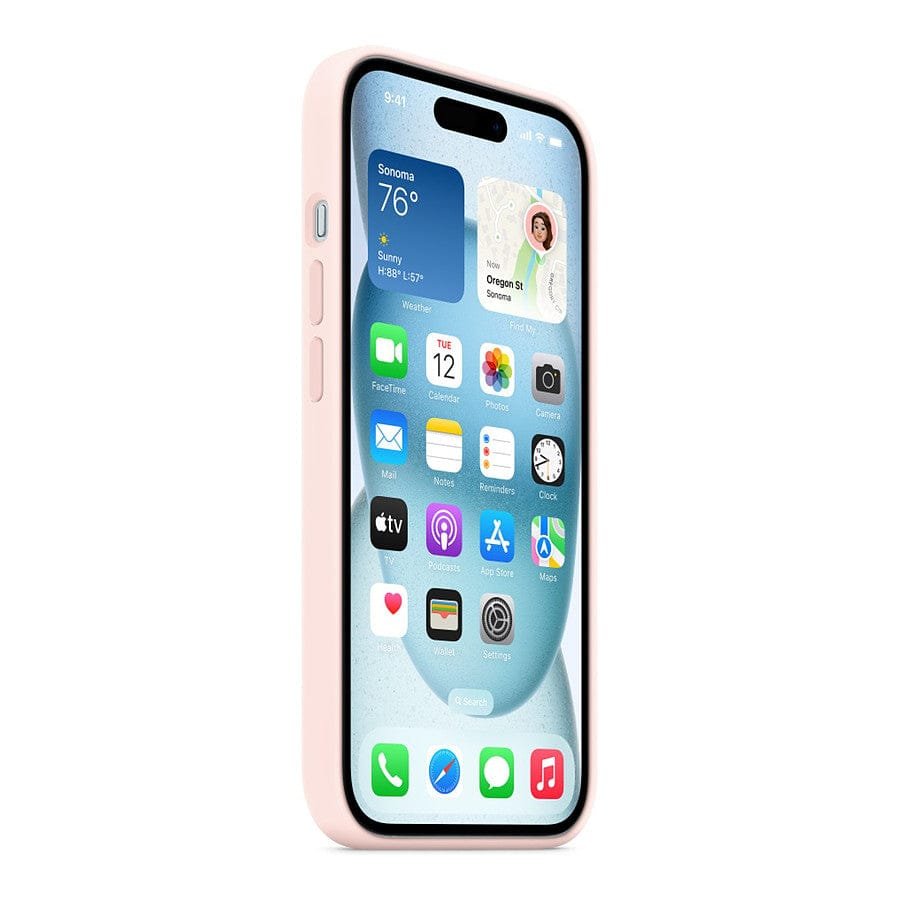 MN0006067940 Apple Coque en silicone avec MagSafe pour iPhone 15 - Rose pâle prix maroc- Smartmarket.ma